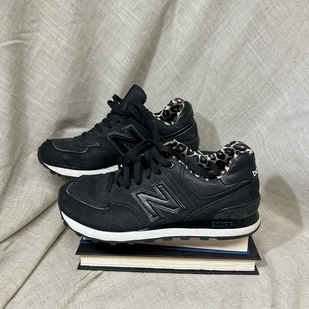 NEW BALANCE HIGH ROLLER 574 BLACK LEOPARD Size 7 - WL574SPK Women’s Sneakers